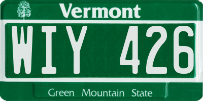 VT license plate WIY426