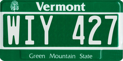 VT license plate WIY427