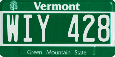 VT license plate WIY428