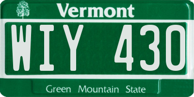 VT license plate WIY430