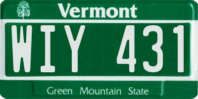 VT license plate WIY431