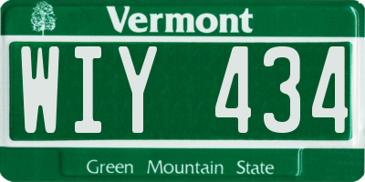 VT license plate WIY434