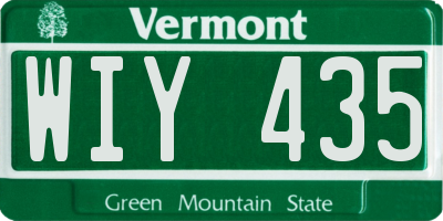 VT license plate WIY435