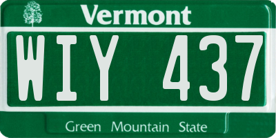 VT license plate WIY437