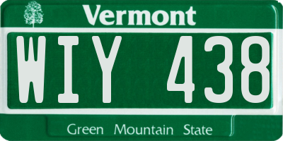 VT license plate WIY438