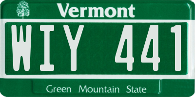 VT license plate WIY441