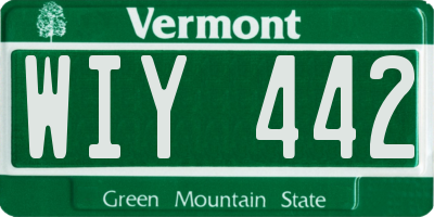 VT license plate WIY442