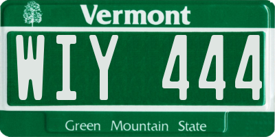 VT license plate WIY444