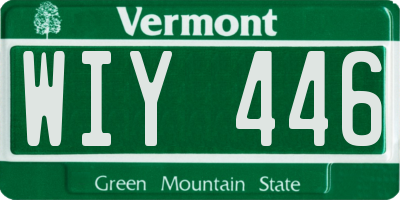 VT license plate WIY446