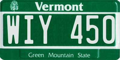 VT license plate WIY450