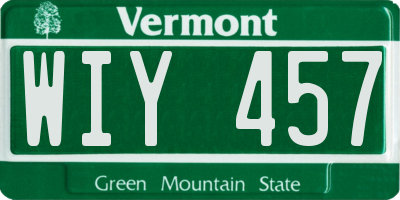 VT license plate WIY457