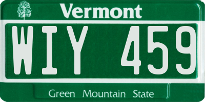 VT license plate WIY459
