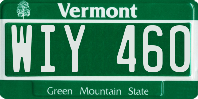 VT license plate WIY460