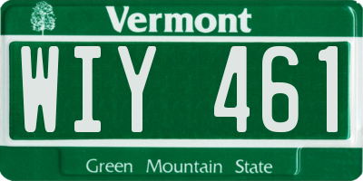 VT license plate WIY461
