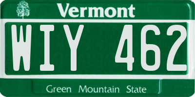 VT license plate WIY462