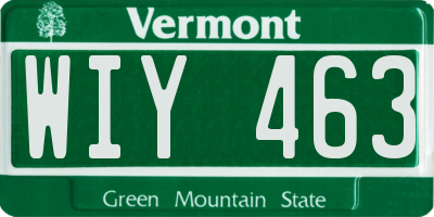 VT license plate WIY463