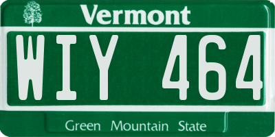 VT license plate WIY464