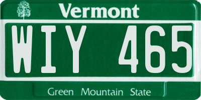 VT license plate WIY465