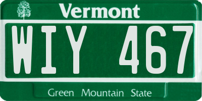 VT license plate WIY467