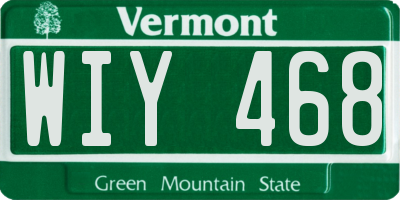 VT license plate WIY468