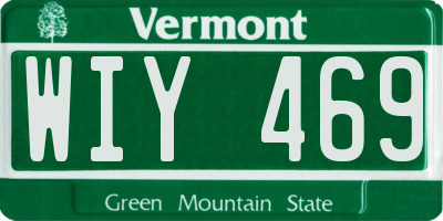 VT license plate WIY469