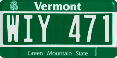 VT license plate WIY471