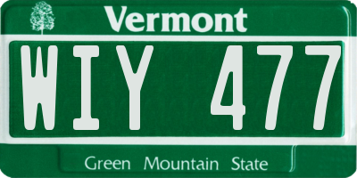VT license plate WIY477