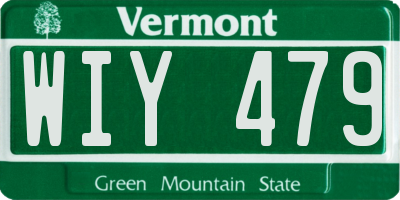 VT license plate WIY479
