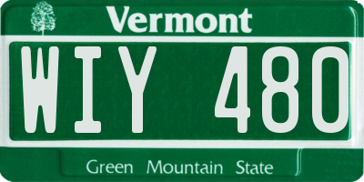 VT license plate WIY480