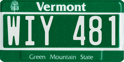 VT license plate WIY481