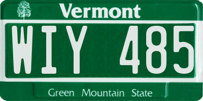 VT license plate WIY485