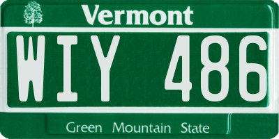 VT license plate WIY486