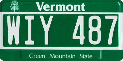 VT license plate WIY487