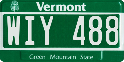 VT license plate WIY488