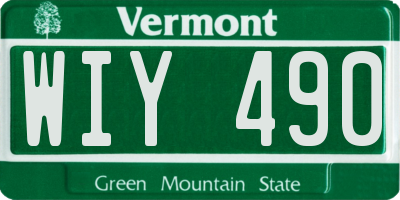 VT license plate WIY490