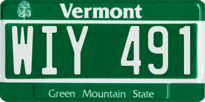 VT license plate WIY491