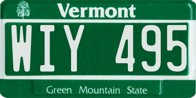 VT license plate WIY495