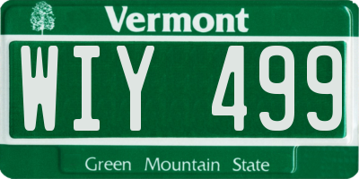 VT license plate WIY499