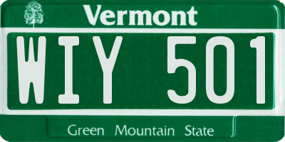 VT license plate WIY501