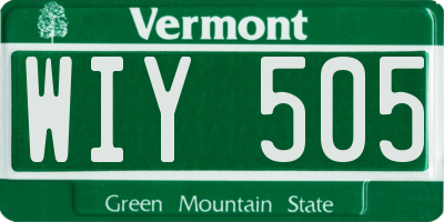 VT license plate WIY505