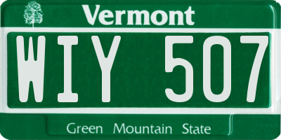 VT license plate WIY507