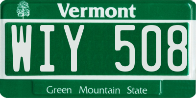 VT license plate WIY508