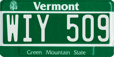 VT license plate WIY509