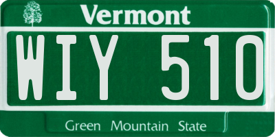 VT license plate WIY510