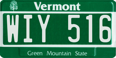VT license plate WIY516