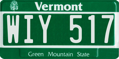 VT license plate WIY517