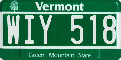 VT license plate WIY518