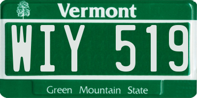 VT license plate WIY519