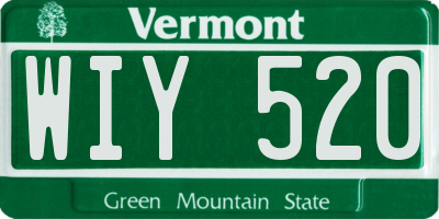 VT license plate WIY520