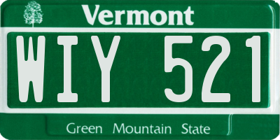 VT license plate WIY521